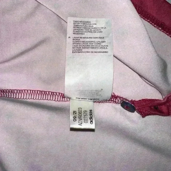 Adidas Golf Polo Men’s Shirt 2XL Light Pinkish/ Red & Blue - Picture 8 of 12